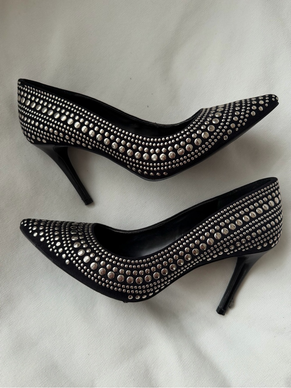 Enzo Angiolini Black Studded Pointed Toe Pumps Size 8M